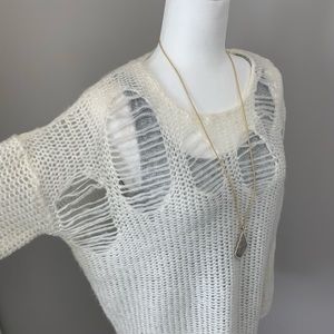 John + Jenn ivory deconstructed sweater